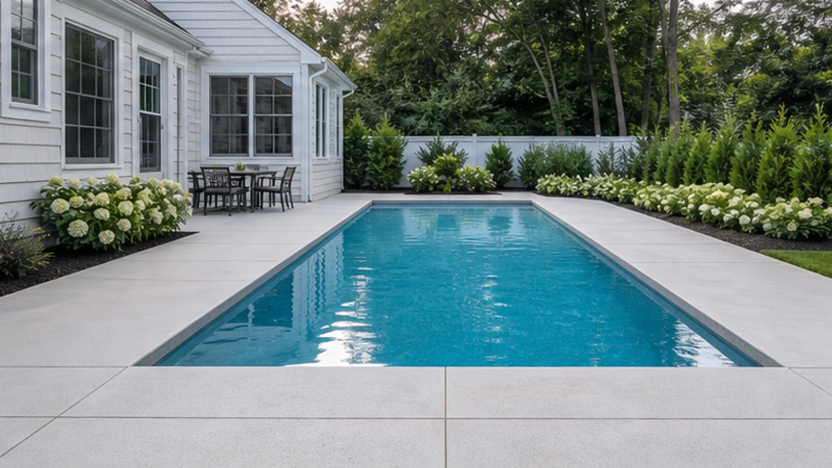 AI Pool Design Free with a natural concrete deck look