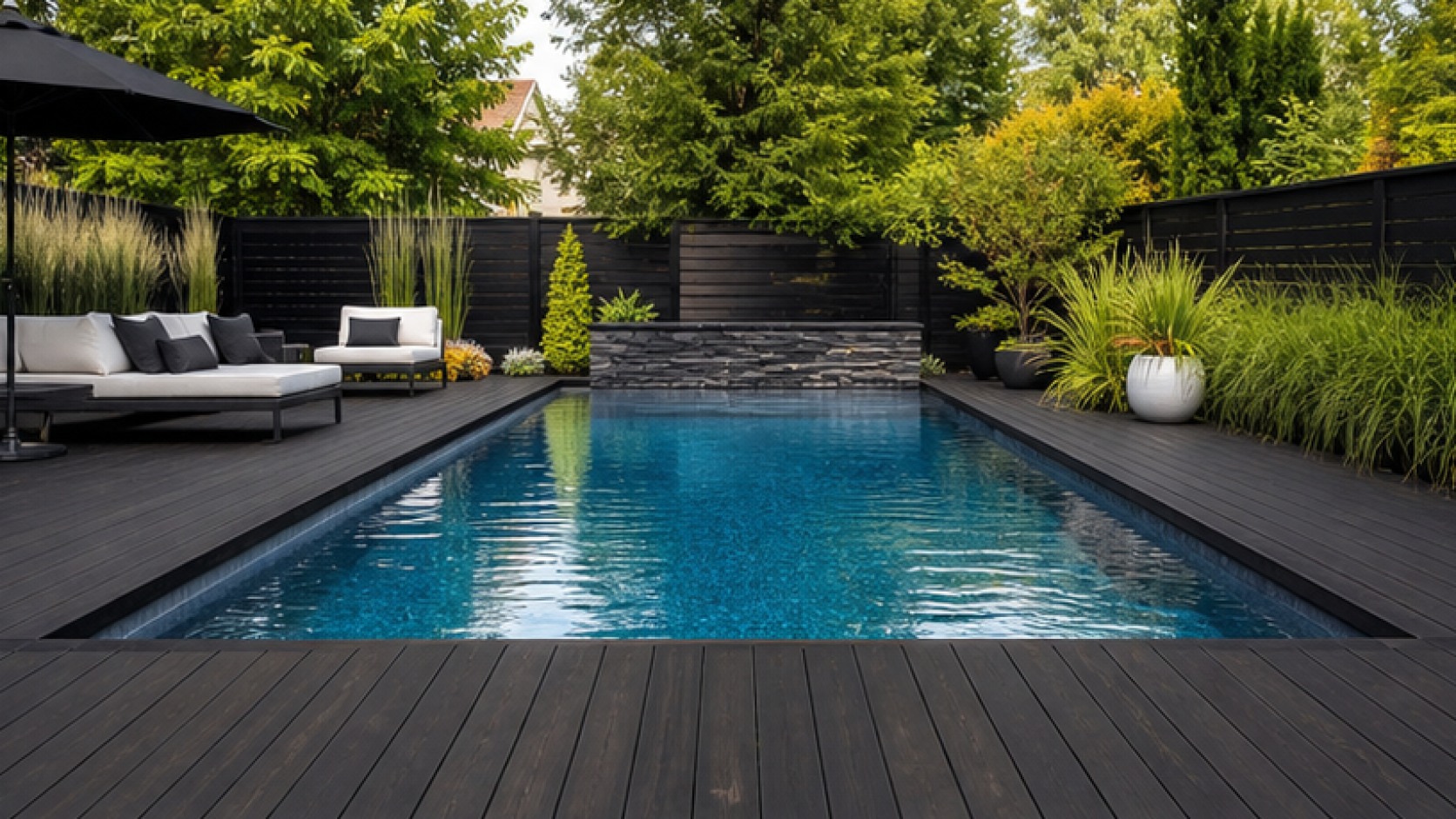 AI Pool Design Free with a dark wood deck look