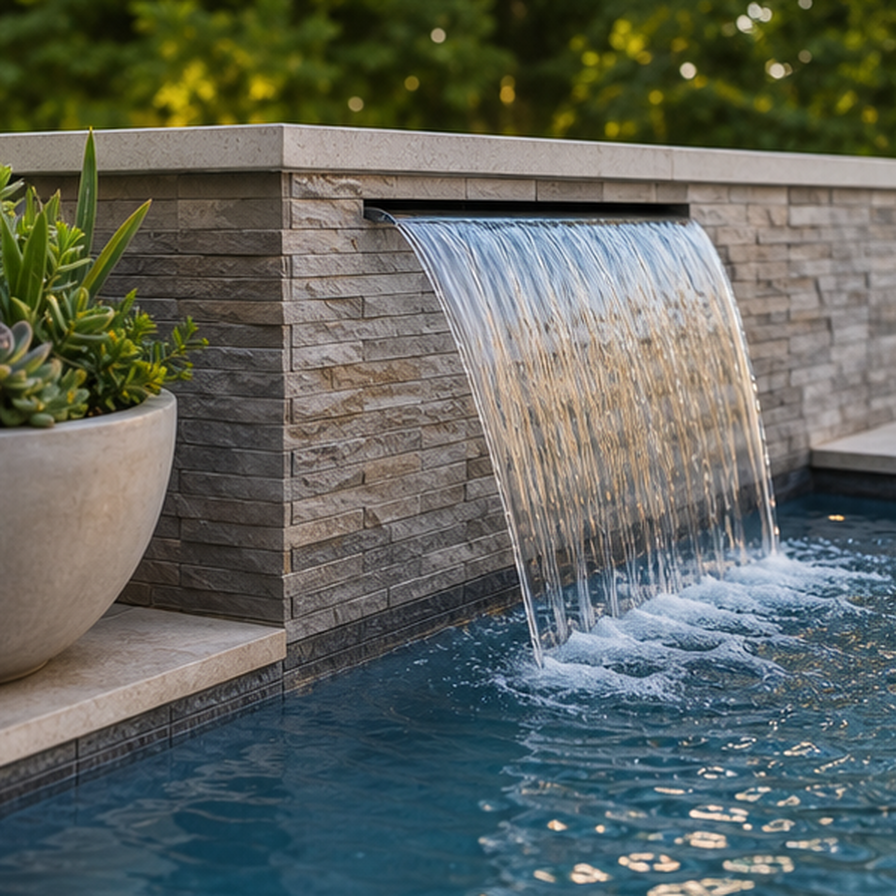 AI Pool Design planting and material detail