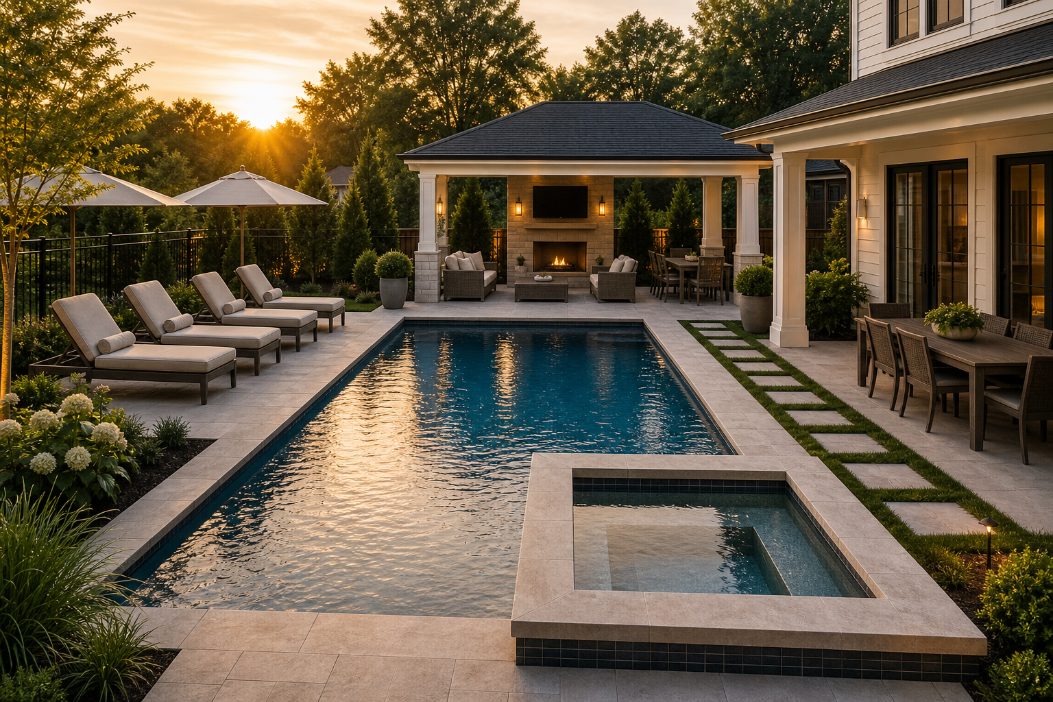 Backyard Pool Ideas lighting idea