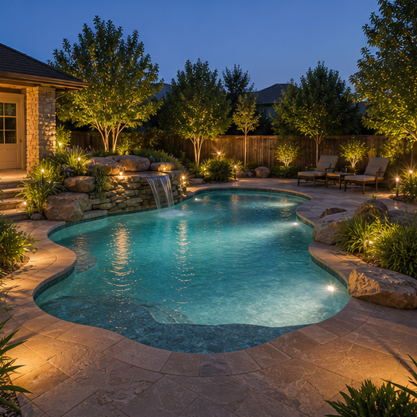 Freeform Pool Ideas evening light