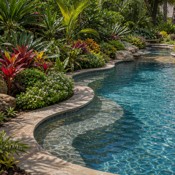 Freeform Pool Ideas planting edge