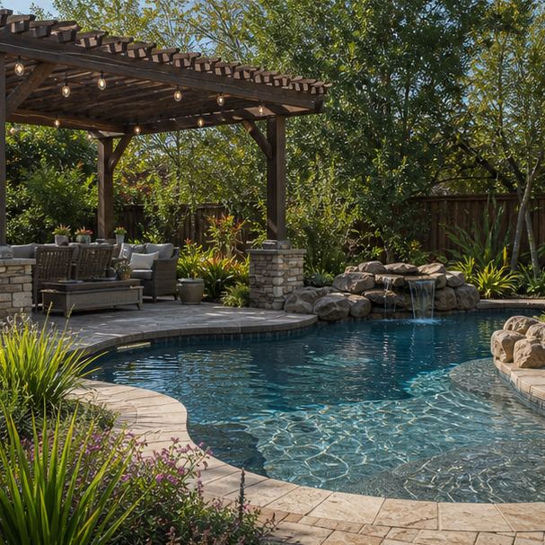 Freeform Pool Ideas shade view