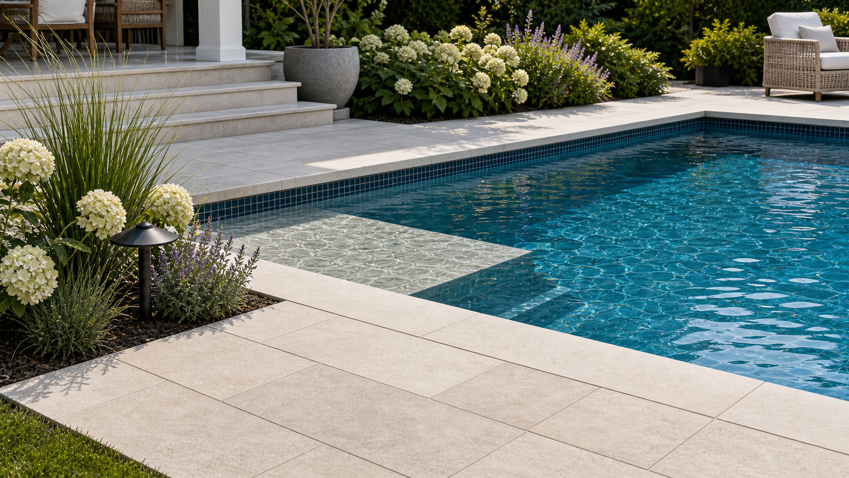 Inground Pool Ideas materials and planting