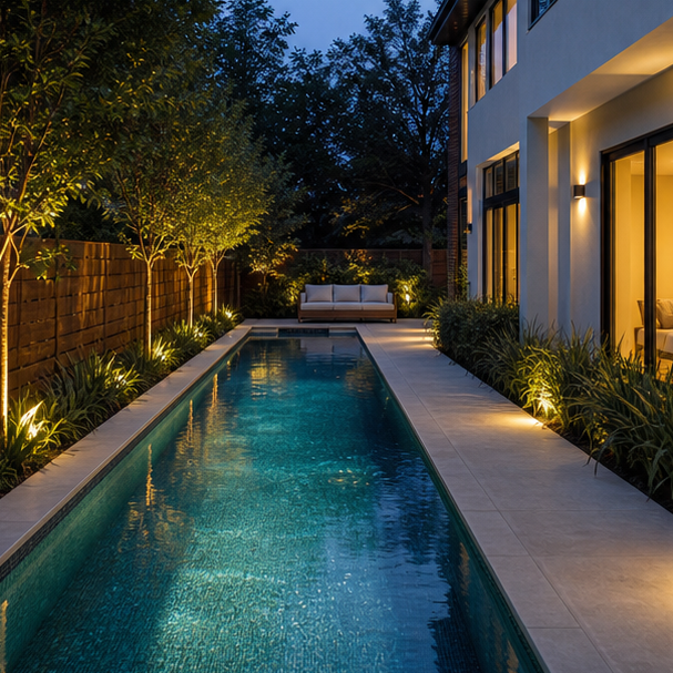 Lap Pool Ideas evening light