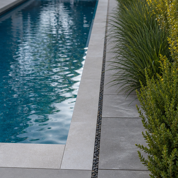 Lap Pool Ideas materials and planting