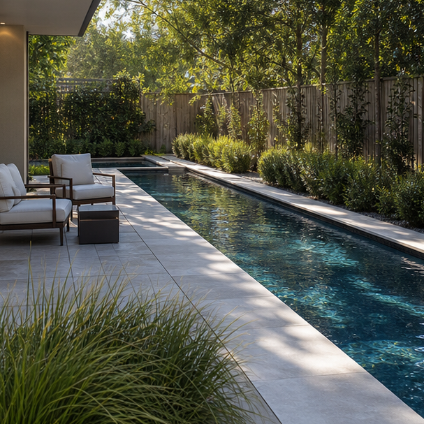 Lap Pool Ideas seating area