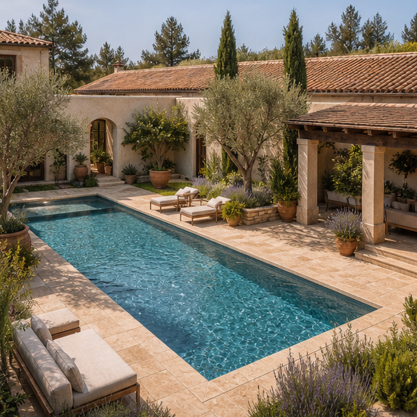 Mediterranean Pool Ideas layout view