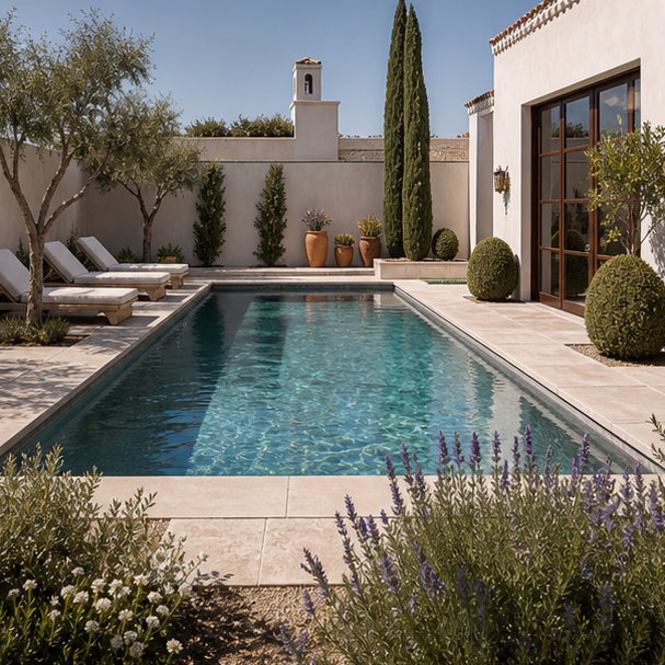 Mediterranean Pool Ideas modern lines