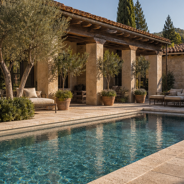 Mediterranean Pool Ideas shade view