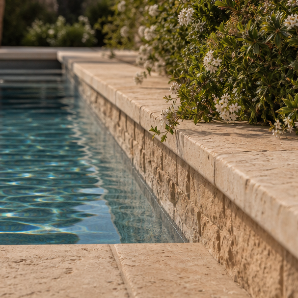 Mediterranean Pool Ideas waterline detail