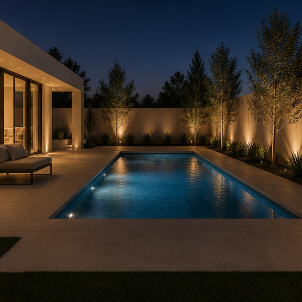 Minimalist Pool Ideas evening light