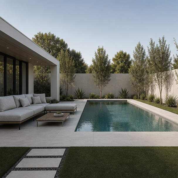 Minimalist Pool Ideas seating area