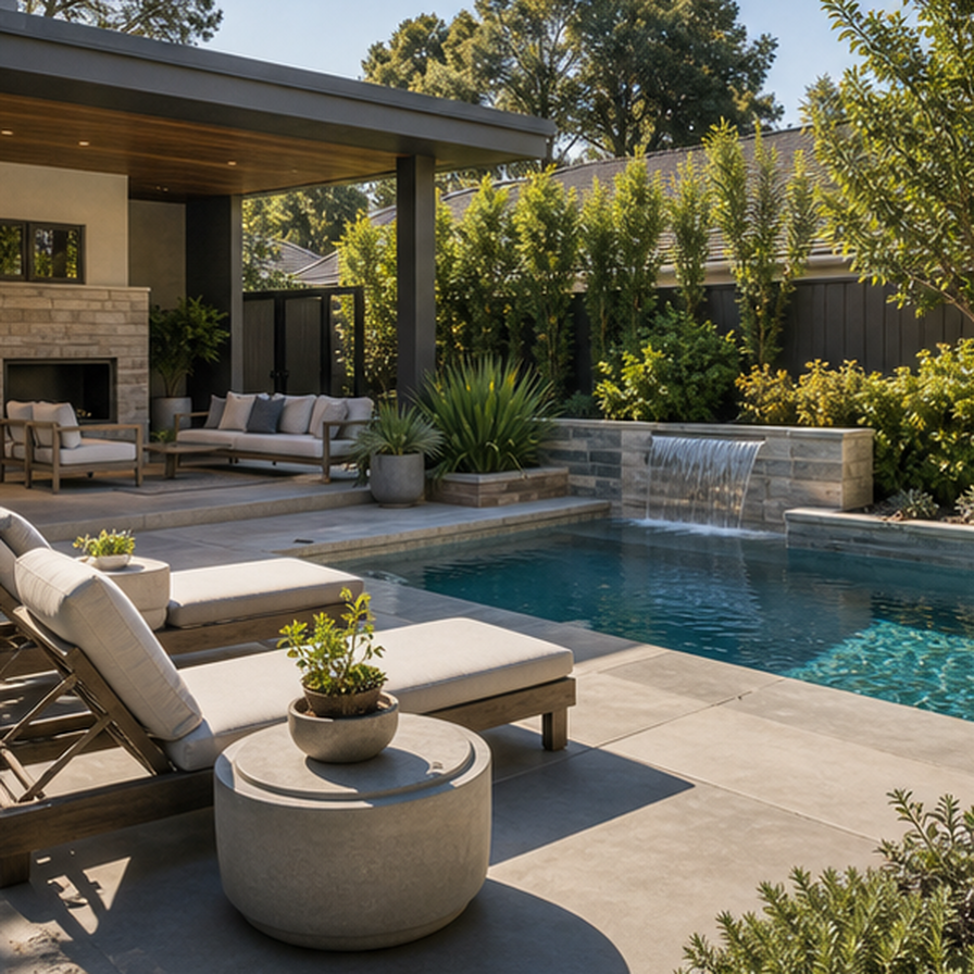 Modern Pool Ideas planting and material detail