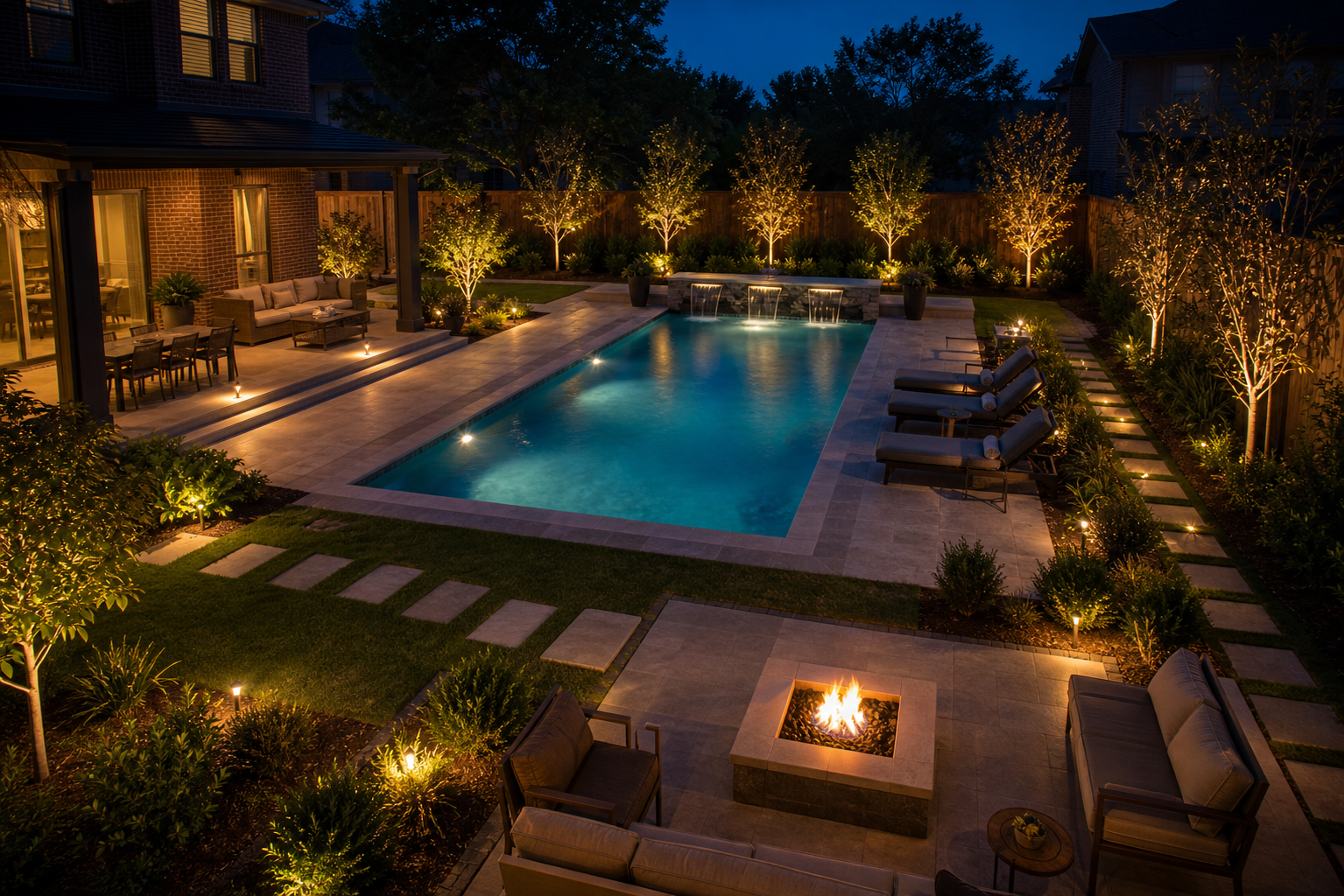 Night Pool Ideas layout view