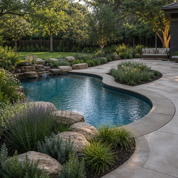 Organic Pool Landscape Ideas modern lines