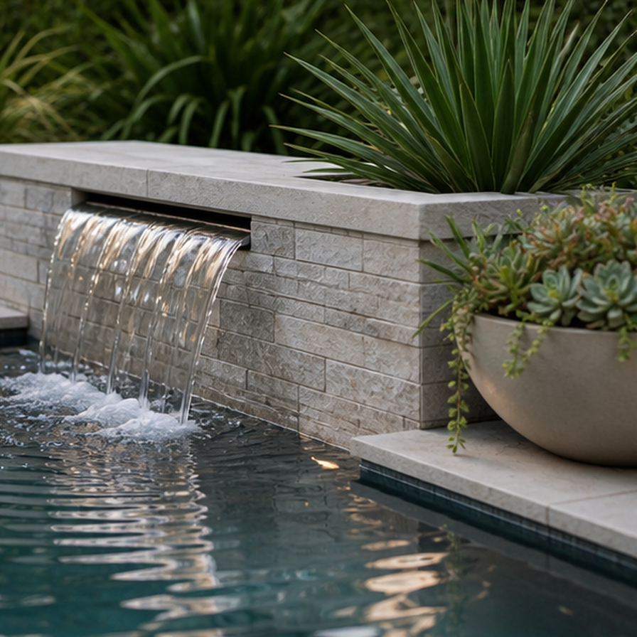 Plunge Pool Ideas planting and material detail