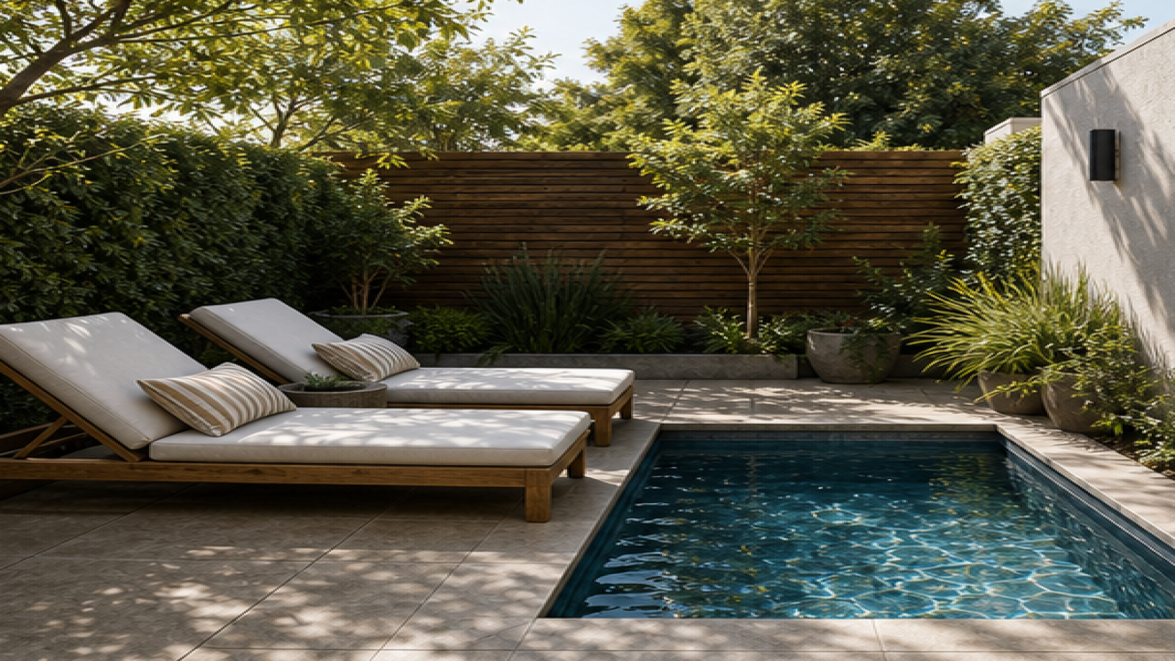 Plunge Pool Ideas with lounge chairs
