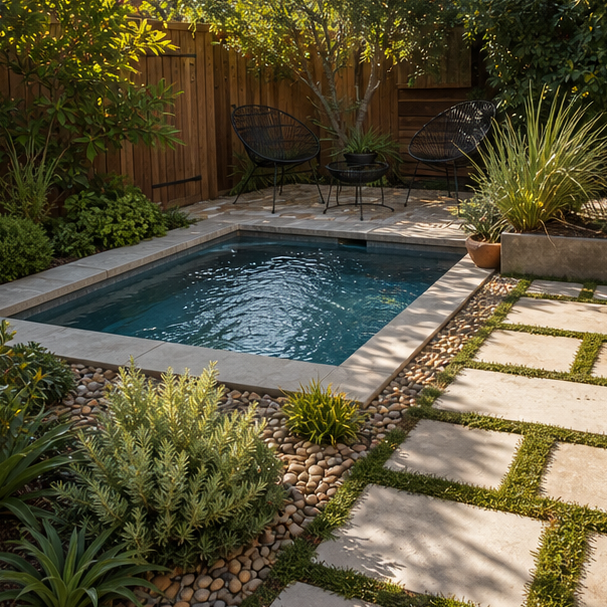 Pool Border Ideas compact layout