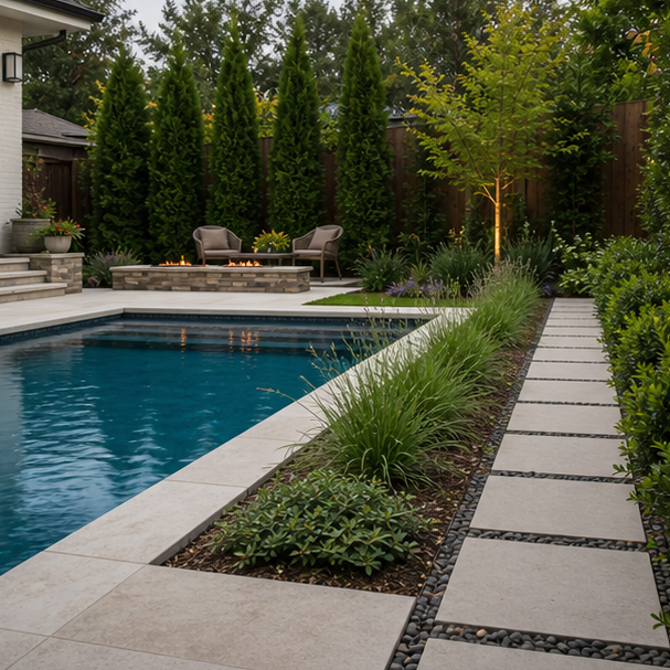 Pool Border Ideas layout view
