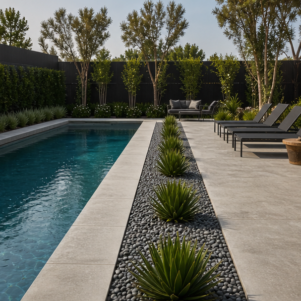 Pool Border Ideas modern lines