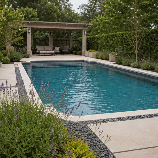 Pool Border Ideas wide view