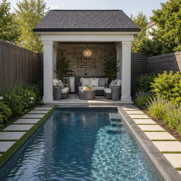 Pool Cabana Ideas compact layout