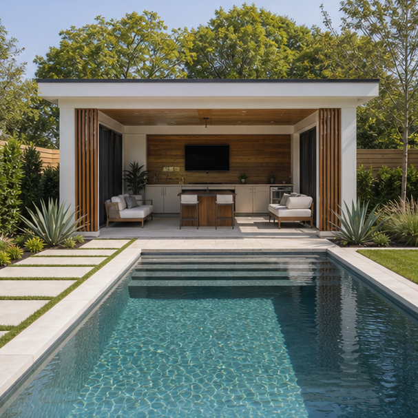 Pool Cabana Ideas modern lines
