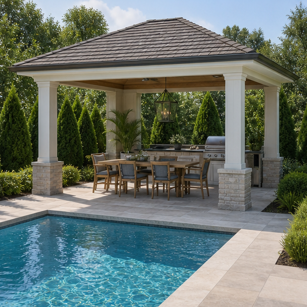 Pool Cabana Ideas shade view