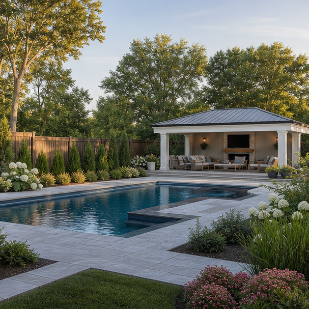 Pool Cabana Ideas wide view