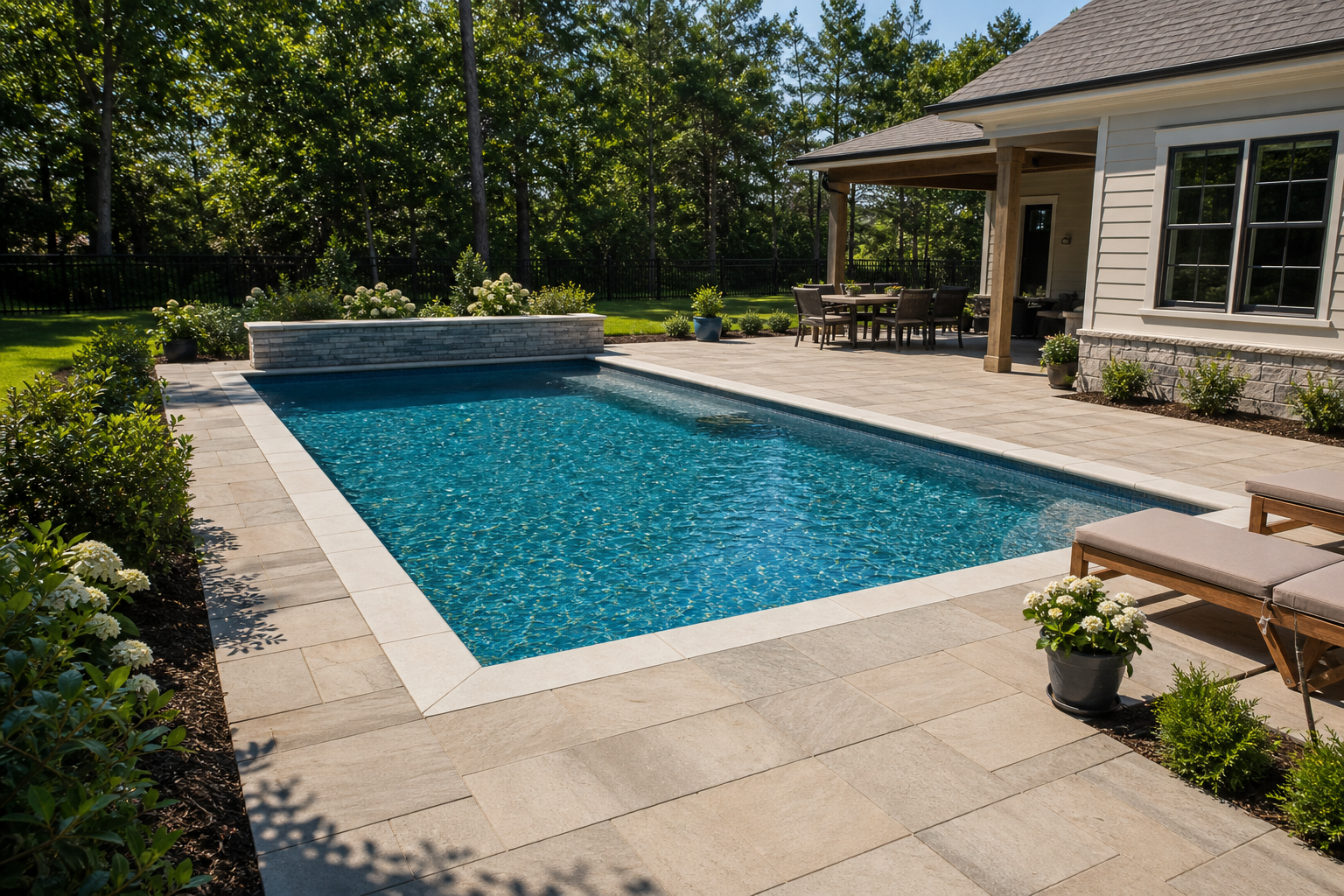 Pool Color Ideas backyard setting