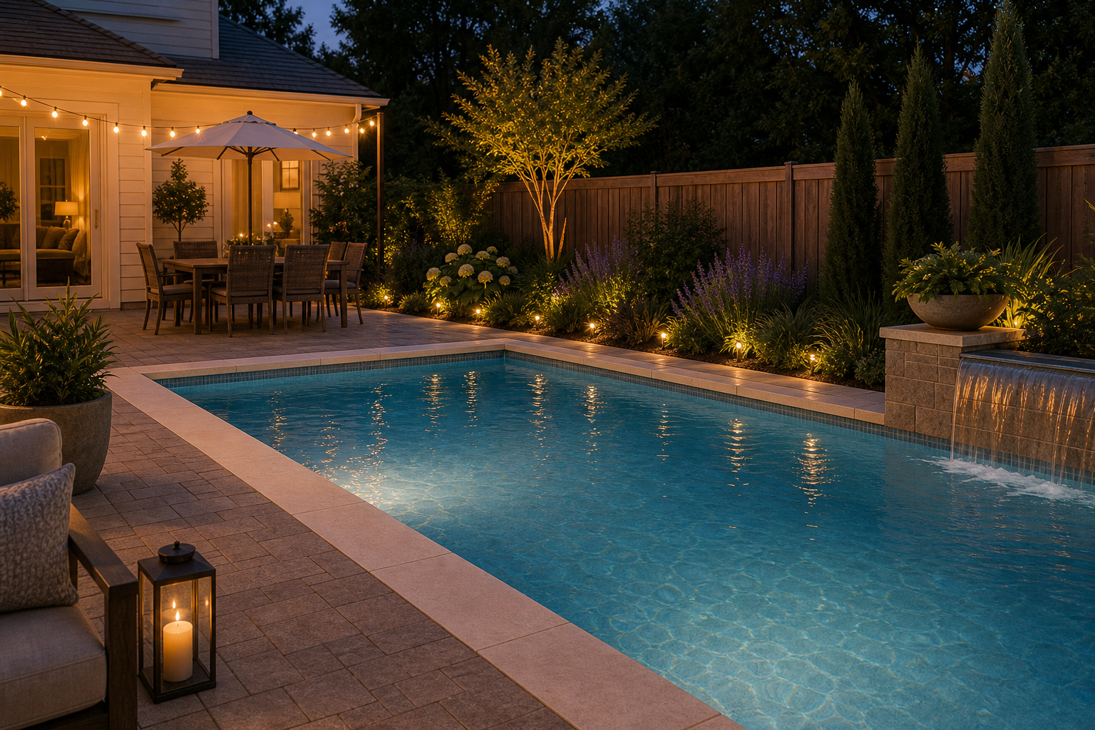 Pool Color Ideas soft evening glow