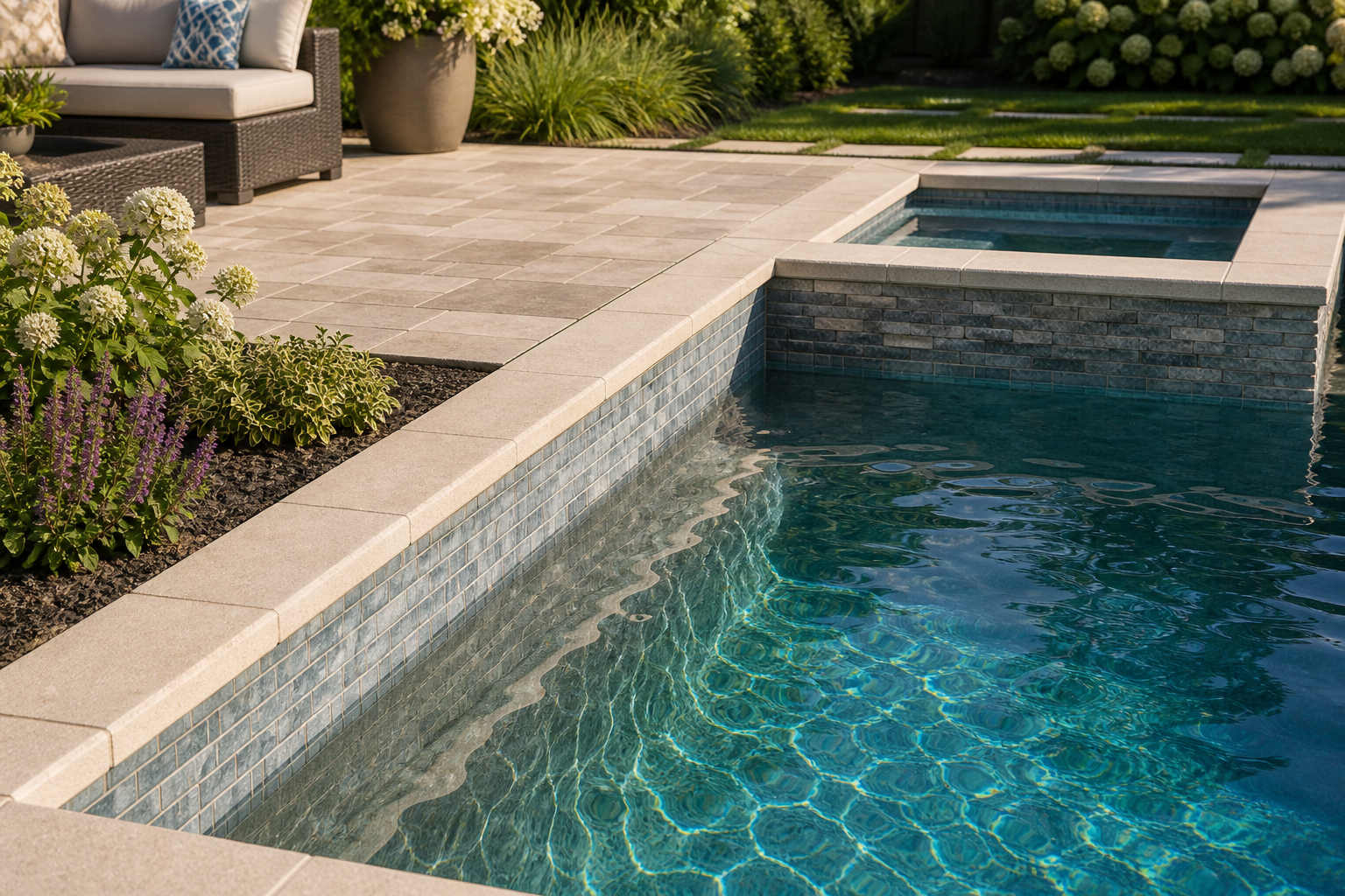 Pool Color Ideas materials and planting