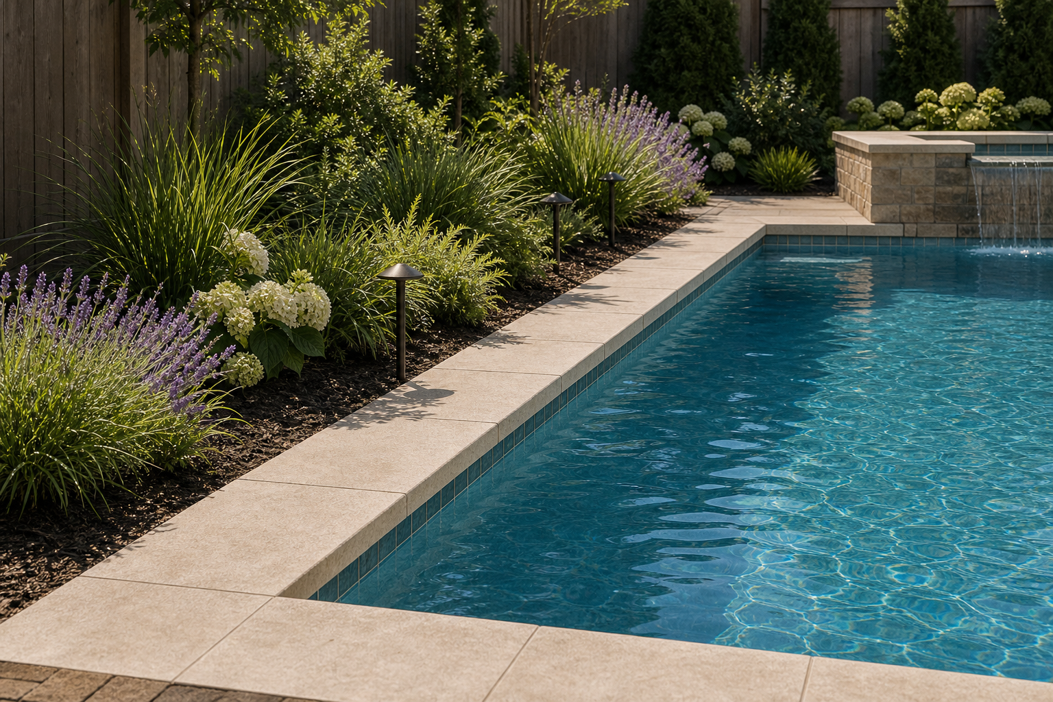 Pool Color Ideas planting edge