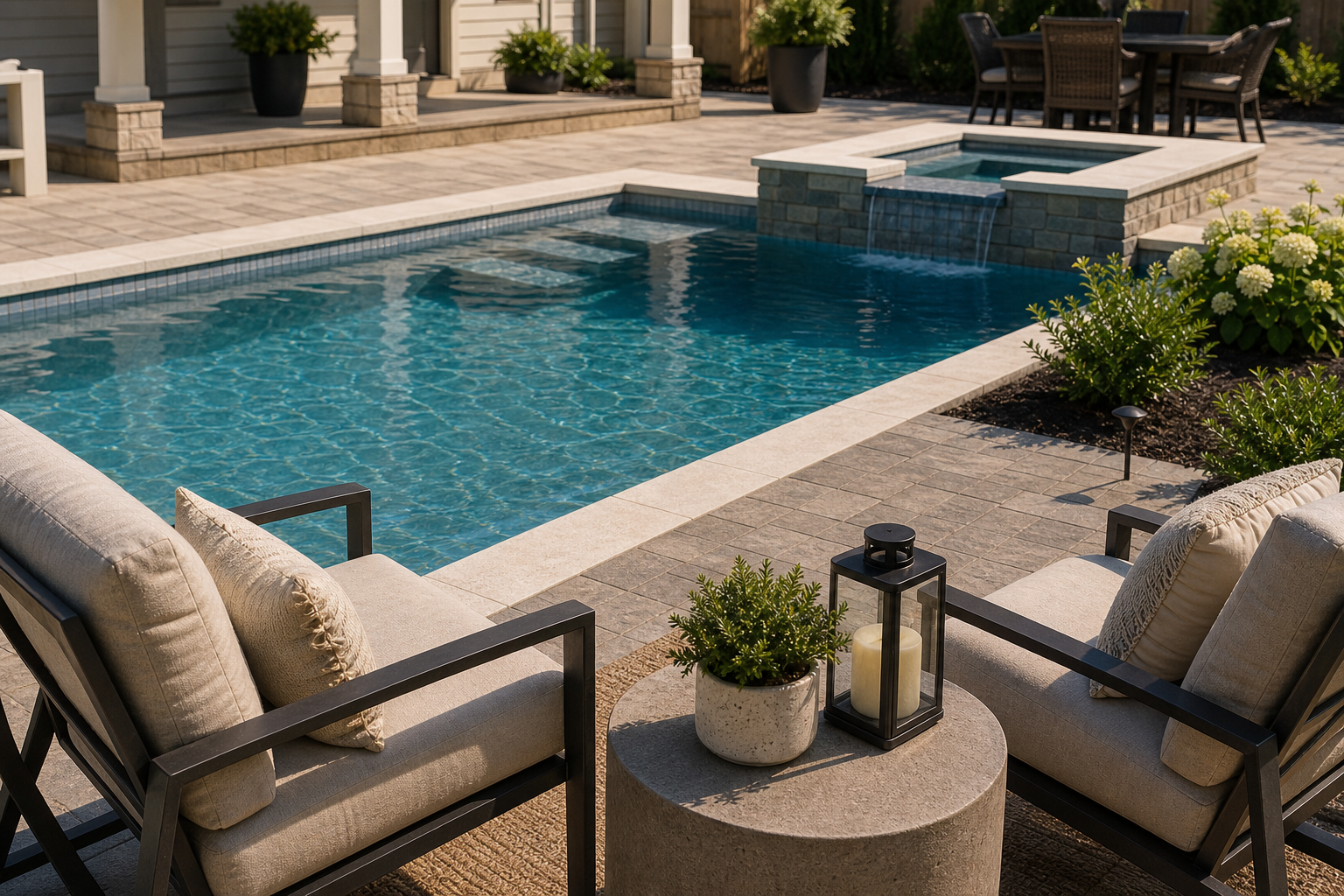 Pool Color Ideas seating area