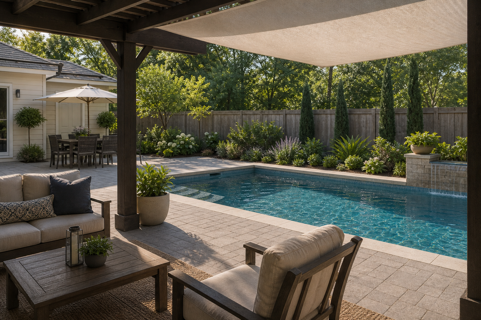 Pool Color Ideas shade view