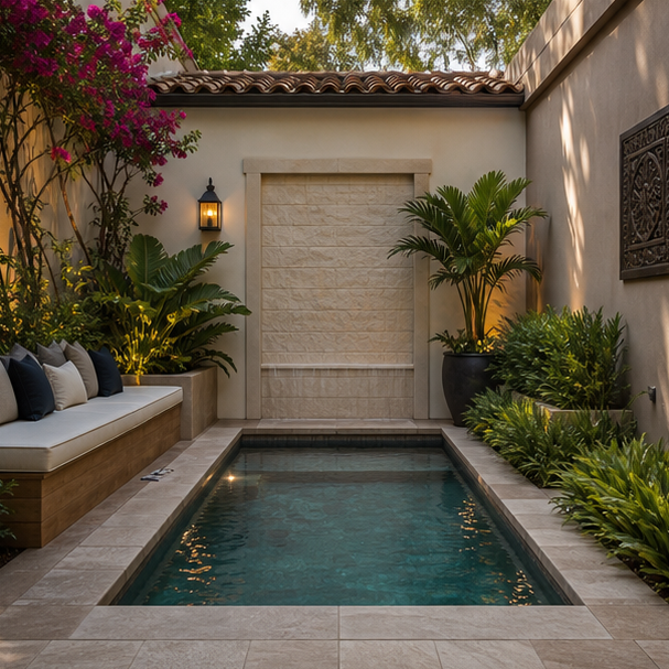 Pool Courtyard Ideas compact layout