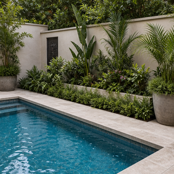 Pool Courtyard Ideas planting edge