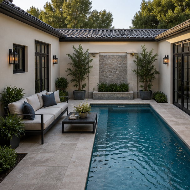 Pool Courtyard Ideas seating area