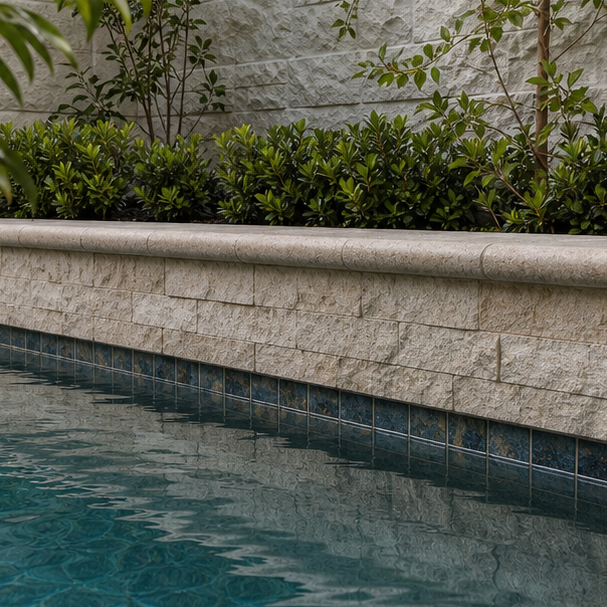 Pool Courtyard Ideas waterline detail