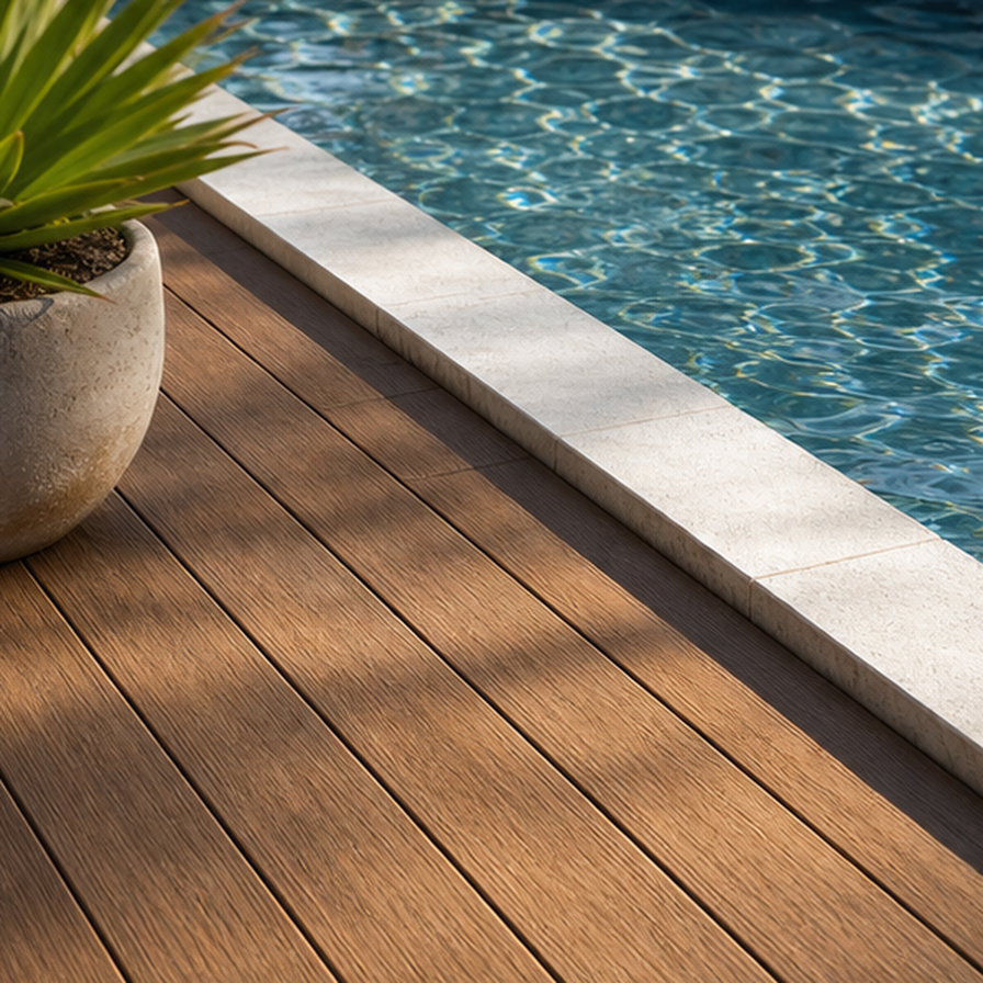 Pool Deck Ideas planting and material detail
