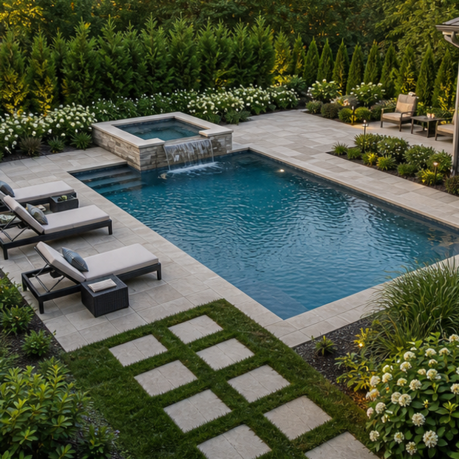 Pool Landscaping Ideas Tool in a real setting