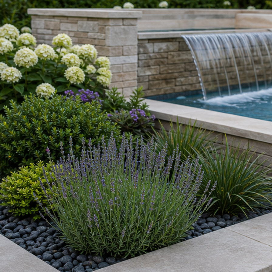 Pool Landscaping Ideas Tool planting and material detail