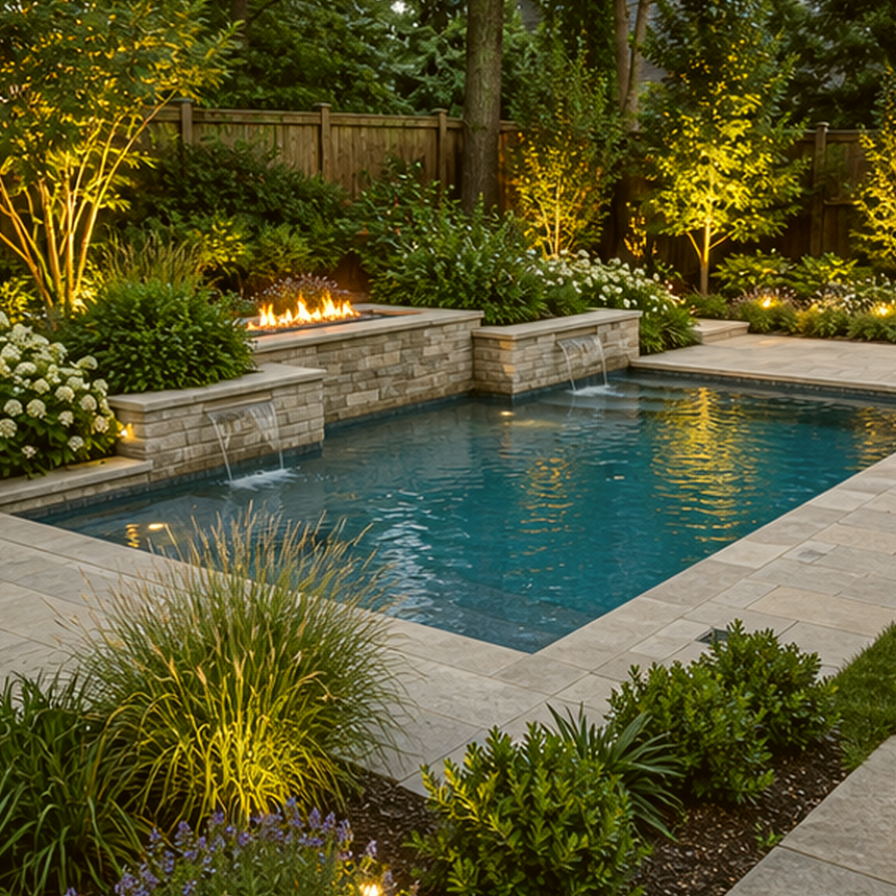 Pool Landscaping Ideas Tool lighting idea