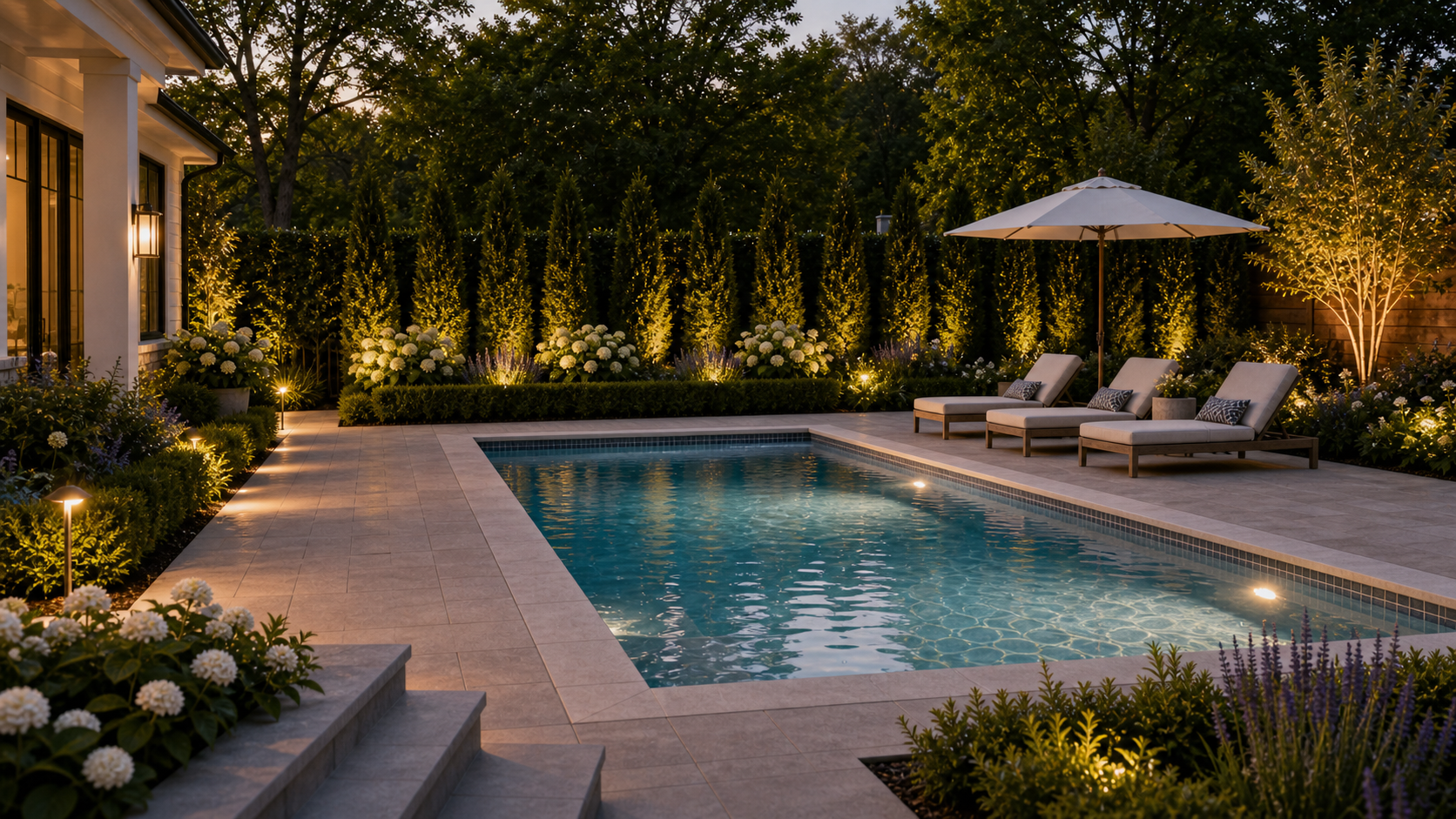 Pool Landscaping Ideas lighting idea