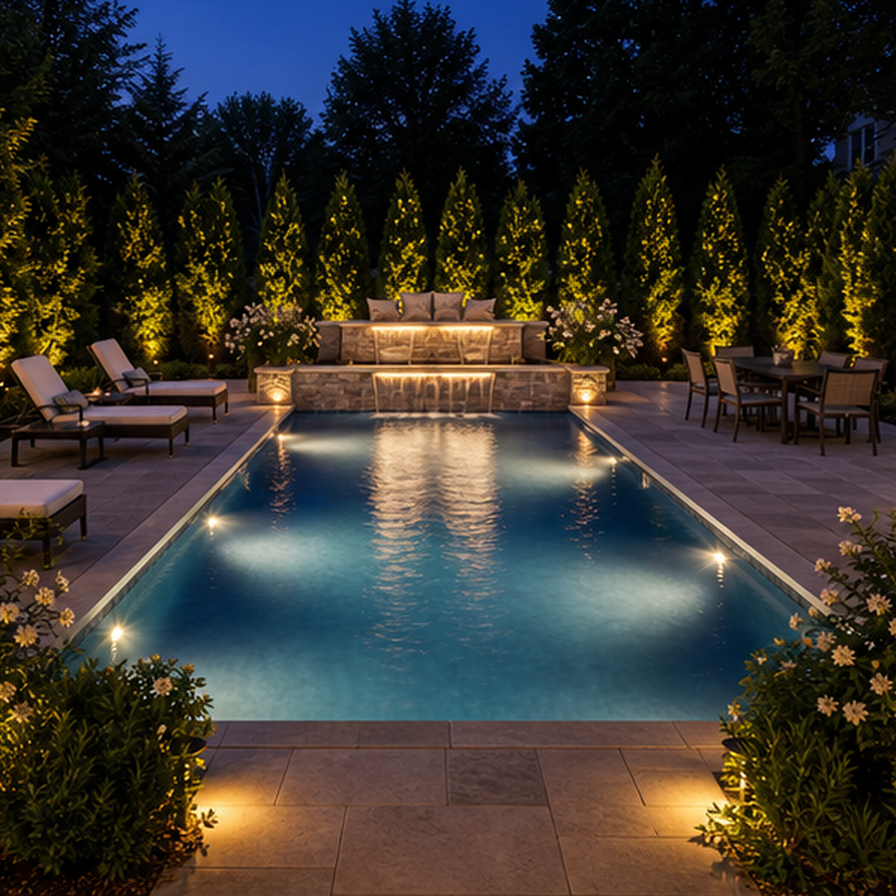 Pool Lighting Ideas in a real setting