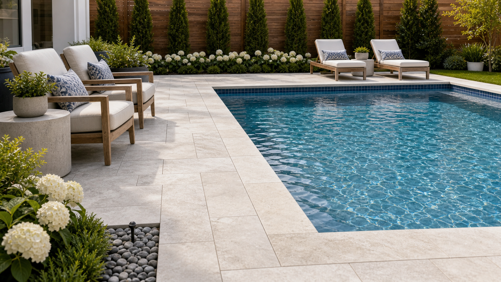 Pool Patio Ideas materials and planting