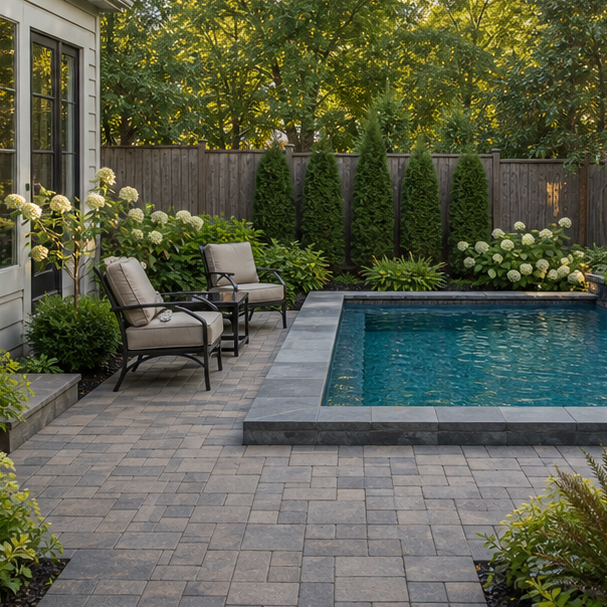 Pool Paver Ideas compact layout