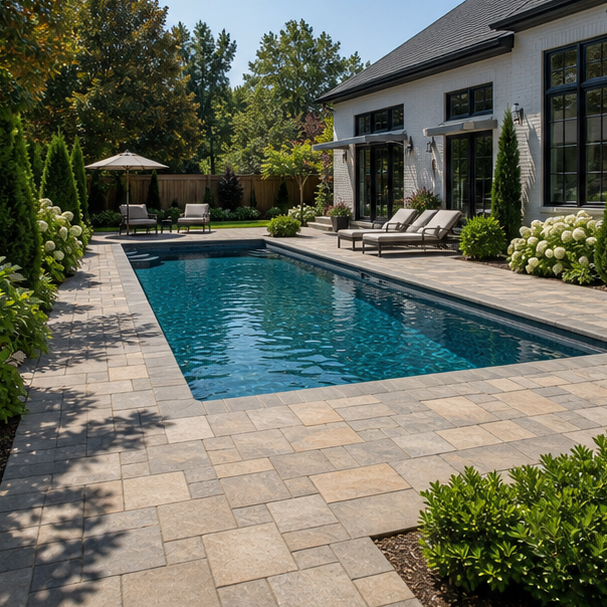 Pool Paver Ideas backyard setting