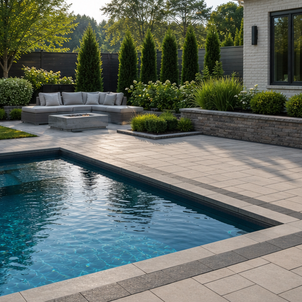 Pool Paver Ideas modern lines